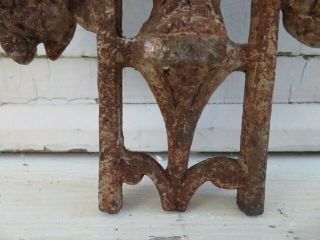 THE BEST Old French CAST METAL Cross Fragment MADONNA ROSES Chippy Rusty PATINA 5