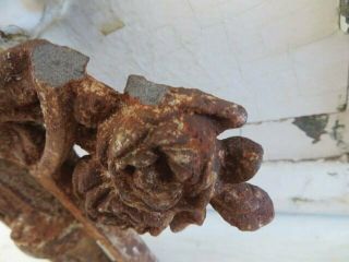 THE BEST Old French CAST METAL Cross Fragment MADONNA ROSES Chippy Rusty PATINA 6