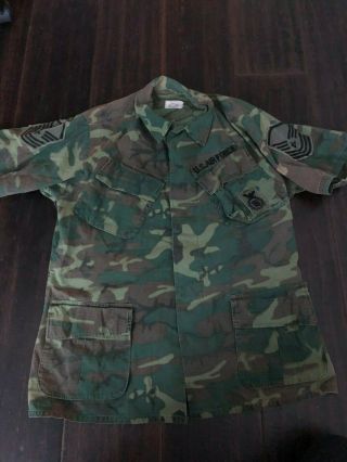 Vietnam War Air Force Security Police Erdl Tropical Coat Master Sgt In Country