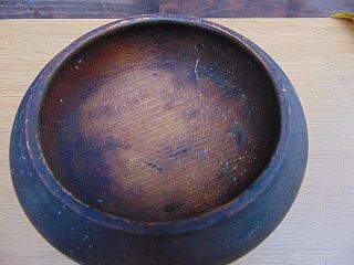 Antique Very Old Primitive Wooden Carved Bowl With Great Patina 18c