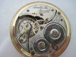 Illinois Santa Fe Special 21 Jewels Pocket Watch 6