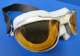 AN - 6530 FLYING GOGGLES W/AMBER LENSES - CHAS.  FISCHER 5