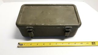 Vintage US Military First Aid Kit Metal Latched Empty Box Picker Find 3
