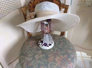 Wood Hat Stand,  Victorian Lady,  Decoupage,  Antiq. ,  Vint.  Adorned 7