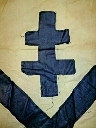 RARE WW2 LARGE FRENCH LIBERATION FLAG V FOR VICTORY CROIX DE LORRAINE 1944 9