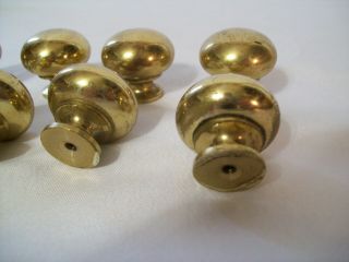Vintage Set of 8 Solid Brass Cabinet Knobs 1 1/4 