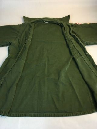 Vtg US Army Fatigue Shirt Men’s 15 1/2 x 35 Vietnam War OG 107 Sateen Patches 2