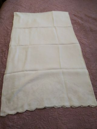 Gorgeous Vintage/Antique Italian Punchwork Embroidered Linen Pillowcase 34 x 20 