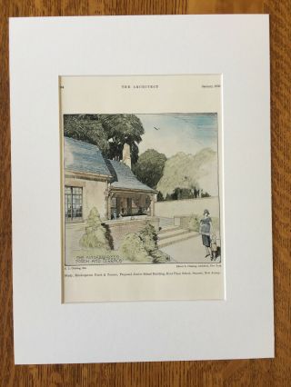 Kent Place School,  Summit,  Jersey,  1930,  E L Chisling,  Hand Colored