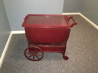 Antique Tea Cart with Glass Tray. 3