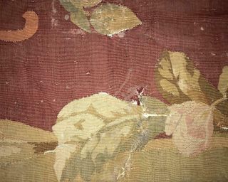 94 Cm Large Scale Timeworn 19th Century French Aubusson Tapestry Fragment 151