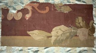 94 cm LARGE SCALE TIMEWORN 19th CENTURY FRENCH AUBUSSON TAPESTRY FRAGMENT 151 2