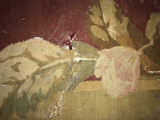 94 cm LARGE SCALE TIMEWORN 19th CENTURY FRENCH AUBUSSON TAPESTRY FRAGMENT 151 5