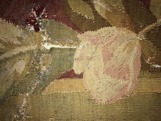 94 cm LARGE SCALE TIMEWORN 19th CENTURY FRENCH AUBUSSON TAPESTRY FRAGMENT 151 6