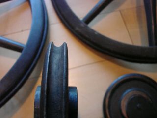 Set of 4: Antique Tea Cart Wheels 2 Spoked 14 