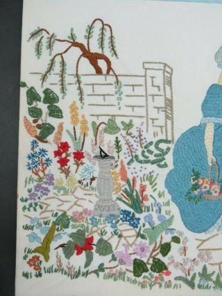 Vintage Crinoline lady in Garden embroidery & The lord God planted a Garden poem 5