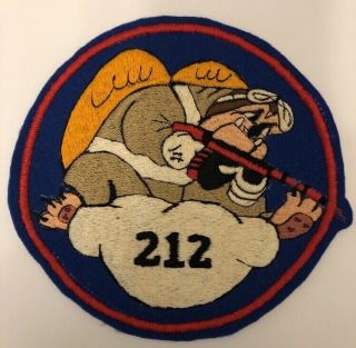 Rare Ww2 Usmc Large Squadron Patch Vmf 212 “hell Hounds”