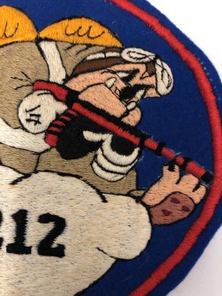 RARE WW2 USMC LARGE SQUADRON PATCH VMF 212 “HELL HOUNDS” 2