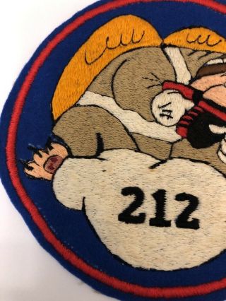 RARE WW2 USMC LARGE SQUADRON PATCH VMF 212 “HELL HOUNDS” 3
