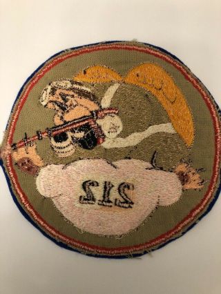 RARE WW2 USMC LARGE SQUADRON PATCH VMF 212 “HELL HOUNDS” 4