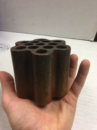 Mid - Century Teak Wood - Made In Sweden For Bonniers Pencil Holder - Mad Men
