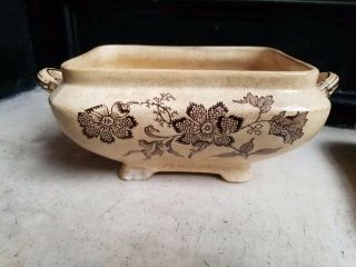 Ant Brown Aesthetic Transferware J.  F.  WILEMAN 3 pc Soup Tureen Chinese Plant 8