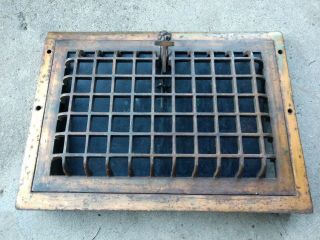 Vintage Metal Heating Wall Vent Cover Grate Register Angled 14 1/8 W By 10 3/8 H