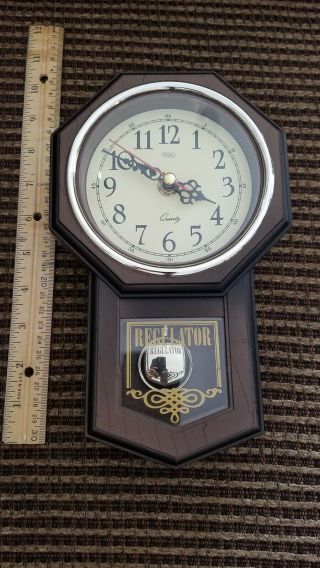 Vintage Tozai Regulator Pendulum Wall Clock.  Rare Mini Clock.  Great