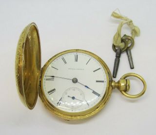 18k Yellow Gold National Watch Co.  Elgin Movement Pocket Watch