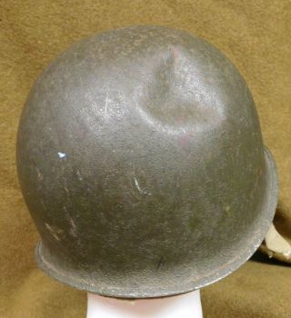 WWII U.  S.  M1 Fixed Bale Helmet w/ Hawley Liner 3