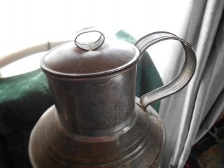 Rare Vintage Antique Tin Metal Welsh 1.  1/2 Gallon Milk or Cream Can Churn 2