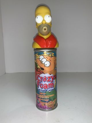 Vintage Homer Simpson Rubber Top 90s Crazy Foam Can