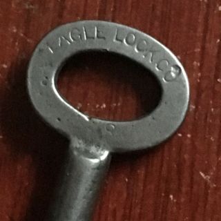 Antique Steamer Trunk Key Eagle Lock Co.  Number 8 Trunk Key 2