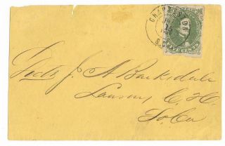 Csa Cover Charleston To Dr.  Ja Barksdale In Laurens,  Sc Cs 1 Cds Jan 16,  1862