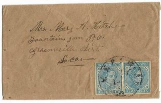 Csa Cover To Mrs Mary A Hitch In Fountain Inn,  Sc With Hp Cs 7 Stamps