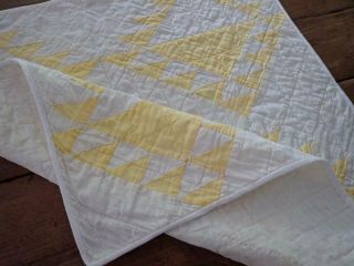 SWEET Chick Yellow Vintage Basket Table Doll QUILT 22x21 6