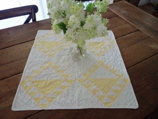 SWEET Chick Yellow Vintage Basket Table Doll QUILT 22x21 8