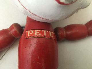 Pete The Pup Doll by J.  L.  Kallus 1930s Composition Head Jointed Wooden Body 2
