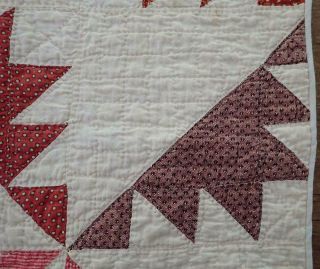 Civil War 1860 Antique Turkey Red Table Doll QUILT 20x20 Delectable Mountains 8