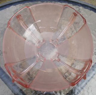 Stölzle art deco pink glass ' winged ' bowl,  made by their Hermanova Hut,  Czech fa 2