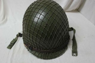 Us Military Issue Ww2 M1 Helmet With Liner And Net Cover A66