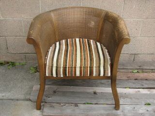 Antique Vintage Furniture Wood - Chair Bamboo Back
