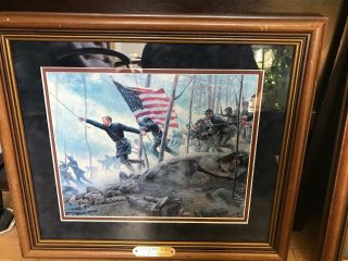 Mort Kunstler Chamberlains Charge Print Civil War 19” X 16.  5” Framed