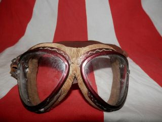 WW2 Japanese Pilot Goggles of a Navy flying corps.  Good Mr IMAMURA ISAO.  2 - 2 7