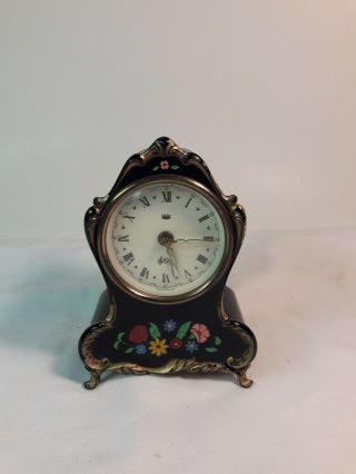 Vintage Western Germany Tradition Black Forest Reuge Music Box Alarm Clock