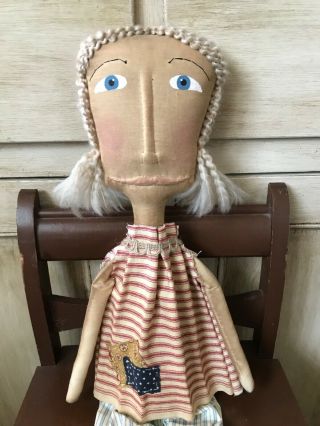Primitive rag doll handmade rustic americana country farmhouse decor 4th of July 3