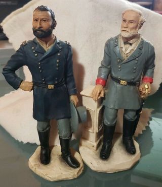 2 1994 Castagna Civil War Figurines General Grant And Robert E.  Lee