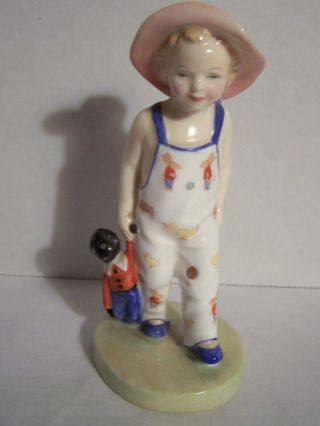 Royal Doulton 842482 Rare 1945 Figurine Girl In Print Bibs G55 - 1