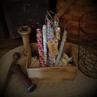 Primitive Firecrackers Bowl Fillers Americana Patriotic Set Of 8 Boom Red White