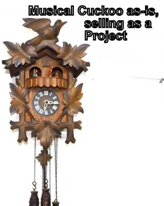 Black Forest Musical Cuckoo Clock With Dancers,  As Project